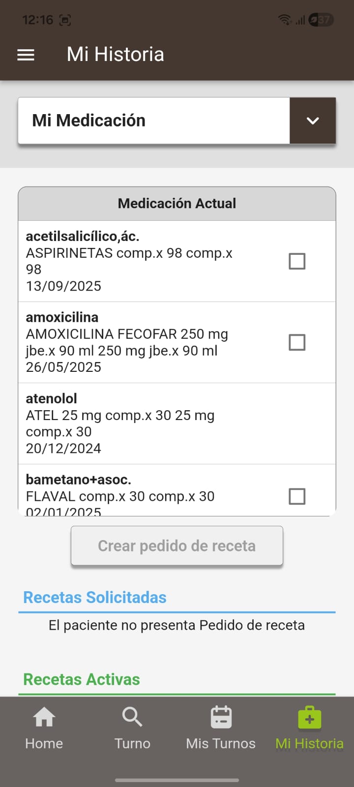 Recetas y medicación en miLezica